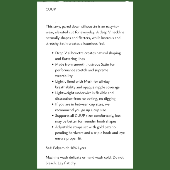 NWT CUUP "The Plunge" Bra - Sz 30A US - Picture 9 of 10